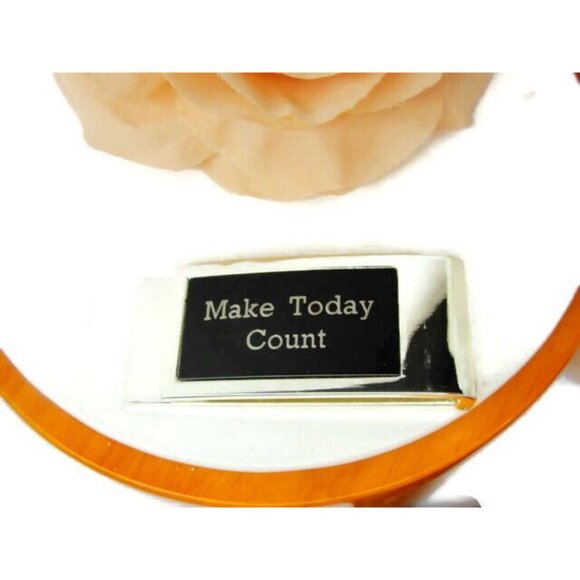 Money Clip Make Today Count Wallet Credit Card Cash ID Holder Silver Tone Black - Picture 8 of 9